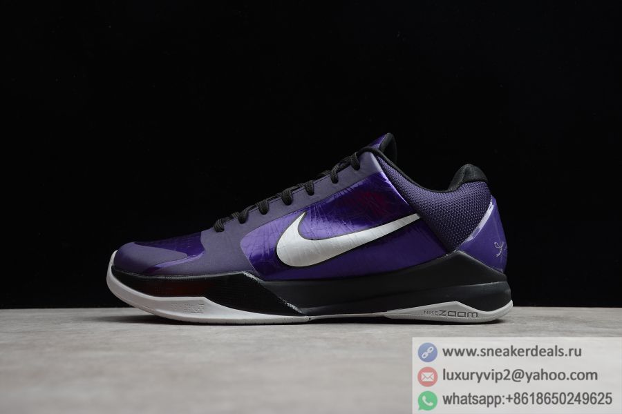 Nike Zoom Kobe 5 Ink Metallic Silver Black Purple 386430-500 Men Basketball Shoes